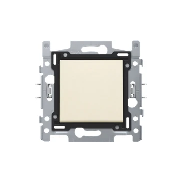 Niko enkelpolige schakelaar, sokkel, insteekklemmen en afwerkingsset cream (100-61108)