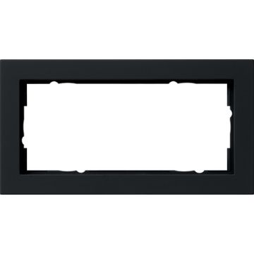 Gira E2 afdekplaat stopcontact 2-voudig z/ms - zwart mat (100209)