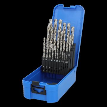 Labor metaalboren ø1-13mm HSS-Geslepen spiraal DIN 338 - set 25 delig (AL910025)