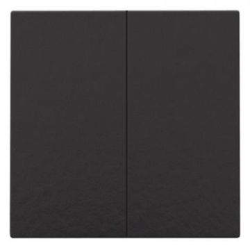 Niko centraalplaat voor dubbele elektronische schakelaar of drukknop - Pure Bakelite Piano Black (200-31004)