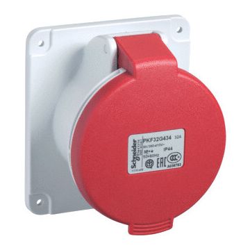 Schneider Electric CEE inbouw-stopcontact 5-polig 400V 6H 32A IP44 (PKF32G435)