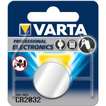 Varta knoopcel Lithium CR2032 diameter 20mm dikte 3,2 mm blister van 1 stuk (376910)