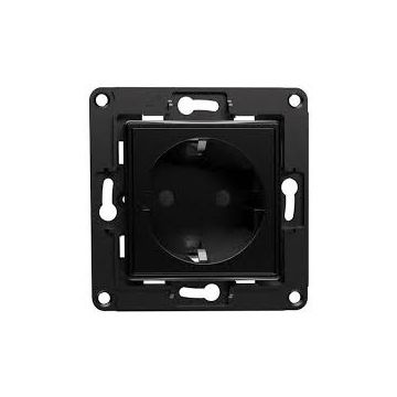 Shelly Wall Socket EU- stopcontact met randaarde - zwart (S-WSB)