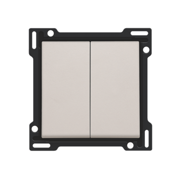 Niko centraalplaat voor serieschakelaar, wisselschakelaar + drukknop N.O., dubbele wisselschakelaar of dubbele drukknop N.O. of N.G. - Original Light Grey (102-61505)