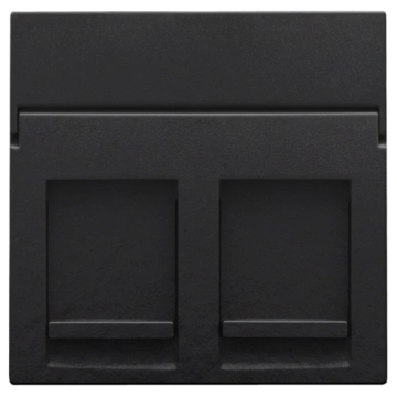 Niko centraalplaat voor 2-voudig UTP/STP data contactdoos - Pure Bakelite Piano Black (200-65200)