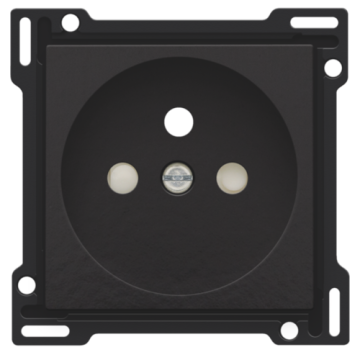 Niko centraalplaat voor stopcontact met penaarde en kinderveiligheid inbouwdiepte 28,5mm - Pure Bakelite Piano Black (200-66601)