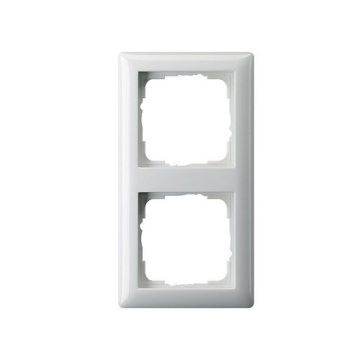 Gira afdekplaat stopcontact 2-voudig - standaard 55 zuiver wit glanzend (021203)