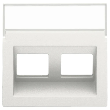Niko centraalplaat data 2x RJ schuine uitgang - Original White (101-65400)