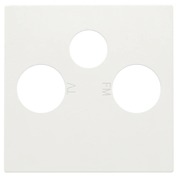 Niko centraalplaat voor 2 enkelvoudige coaxaansluitingen voor TV/FM en een satellietaansluiting - Original White (101-69551)