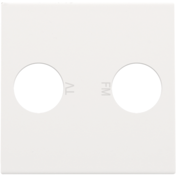 Niko centraalplaat voor 2 enkelvoudige coaxaansluitingen voor TV/FM en Telenet Interkabel - Original White (101-69702)