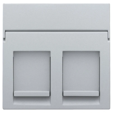 Niko centraalplaat voor tweevoudige UTP/STP data contactdoos - Intense Sterling (121-65200)