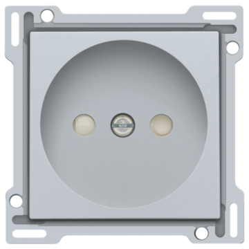 Niko centraalplaat voor stopcontact zonder aarding met kinderveiligheid inbouwdiepte 21mm - Intense Sterling (121-66501)