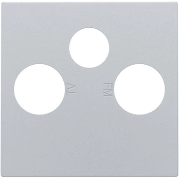 Niko centraalplaat voor 2 enkelvoudige coaxaansluitingen voor TV/FM en een satellietaansluiting - Intense Sterling (121-69551)