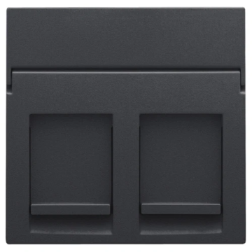 Niko centraalplaat voor tweevoudige UTP/STP data contactdoos - Intense Antraciet (122-65200)