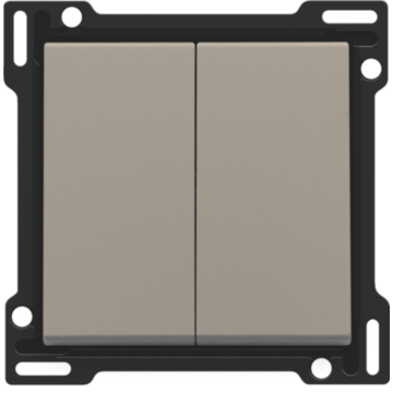 Niko centraalplaat voor serieschakelaar, wisselschakelaar + drukknop N.O., dubbele wisselschakelaar of dubbele drukknop N.O. of N.G. - Intense Bronze (123-61505)