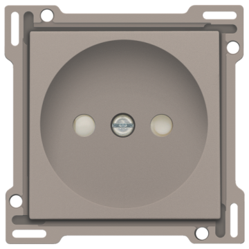 Niko centraalplaat voor stopcontact zonder aarding met kinderveiligheid inbouwdiepte 21mm - Intense Bronze (123-66501)