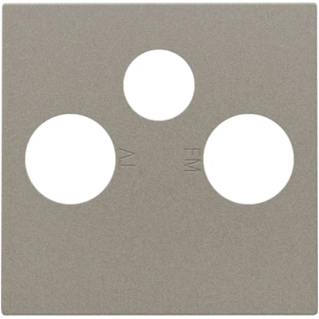 Niko centraalplaat voor 2 enkelvoudige coaxaansluitingen voor TV/FM en een satellietaansluiting - Intense Bronze (123-69551)