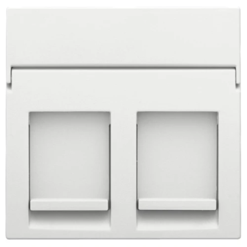 Niko centraalplaat voor tweevoudige UTP/STP data contactdoos - Pure Steel White (154-65200)