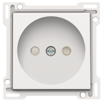 Niko centraalplaat voor stopcontact zonder aarding met kinderveiligheid inbouwdiepte 21mm - Pure Steel White (154-66501)