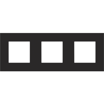 Niko drievoudige afdekplaat 71mm centerafstand - Pure Steel Black (161-76700)