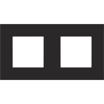 Niko afdekplaat dubbel horizontaal/verticaal - 71mm centerafstand - Pure Steel Black (161-76800)