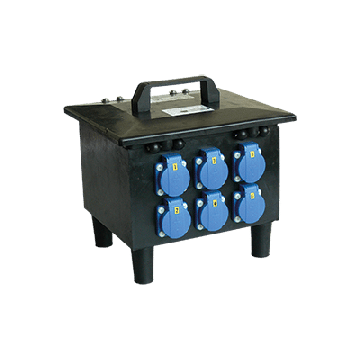 Hateha stroomverdeler 6-voudig 16A schuko 230V IP44 (21.250.001)