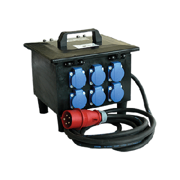 Hateha stroomverdeler 6-voudig 16A 5-polig 400V IP44 (21.250.00)