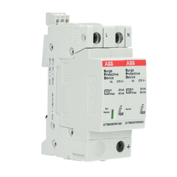 ABB overspanningsbeveiliging type 2 1P+N (TN, TN-C-S, TN-S, TT) 20kA met meldcontact DIN-rail (OVR T2 1N 40-275 P TS QS)