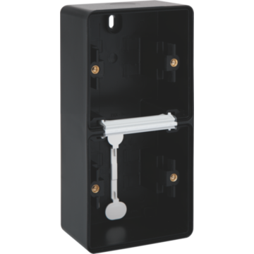 Niko Hydro waterdicht tweevoudige verticale opbouwdoos leeg met 2x membraam ingang - zwart (761-83201)