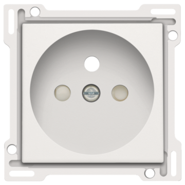 Niko centraalplaat voor stopcontact met penaarde en kinderveiligheid inbouwdiepte 28,5mm - Pure Steel White (154-66601)