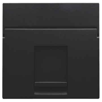 Niko centraalplaat voor enkelvoudige UTP/STP data contactdoos - Intense Matt Black / Pure Steel Black (161-65100)