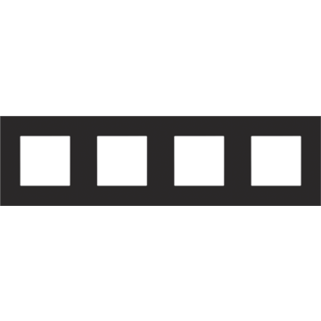 Niko viervoudige afdekplaat 71mm centerafstand - Pure Steel Black (161-76400)