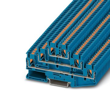 Phoenix Contact meeretage rijgklem met push-in aansluiting 2,5 mm² - blauw per 50stuks (PT 2,5-3L BU)