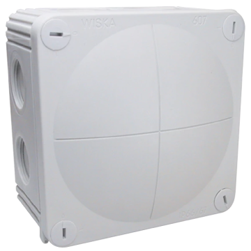 Wiska kabeldoos 10 membraan invoeren 76x76x51mm IP66 - grijs (10060522)