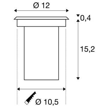 SLV grondspot GU10 6W rond Ø120x152mm IP67 RVS (227680)