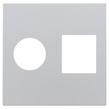 Niko centraalplaat voor combinatie coax met RJ45 - Intense Sterling (121-65702)