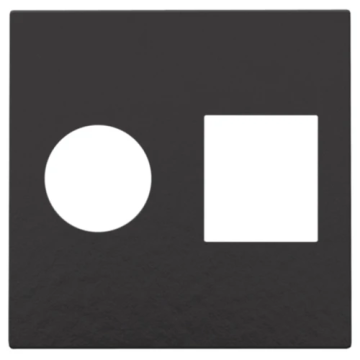 Niko centraalplaat voor combinatie coax met RJ45 - Pure Bakelite Piano Black (200-65702)