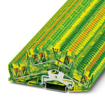 Phoenix Contact twee-etage rijgklem push-in aansluiting 2.5mm² - groen/geel per 50 stuks (PTTBS 2,5-TWIN-PE)