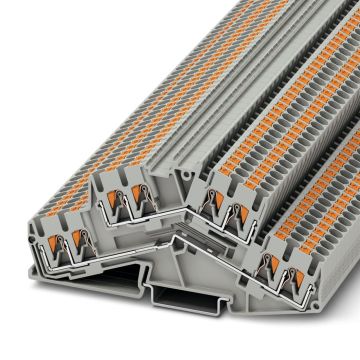 Phoenix Contact twee-etage rijgklem met push-in aansluiting 2,5 mm² - grijs  per 50 stuks  (PTTBS 2,5-QUATTRO)