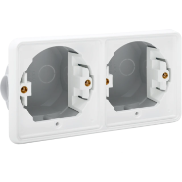 Niko Hydro waterdicht inbouwdoos tweevoudig horizontaal - wit (701-75000)