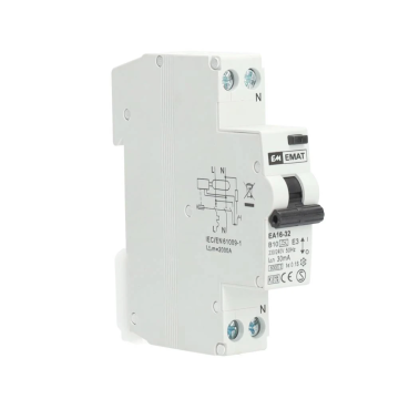 EMAT differentieelautomaat 1-polig+nul 10A B-curve 30mA (85006002)