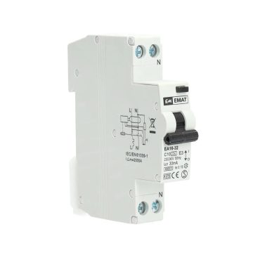 EMAT differentieelautomaat 1-polig+nul 10A C-curve 30mA (85006003)