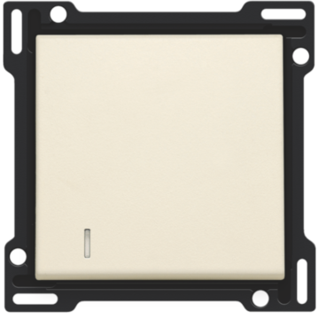 Niko centraalplaat voor enkelvoudige schakelaar of drukknop met transparant venstertje - Original Cream (100-60005)