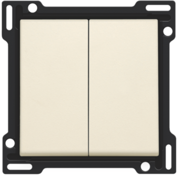 Niko centraalplaat voor serieschakelaar, wisselschakelaar + drukknop N.O., dubbele wisselschakelaar of dubbele drukknop N.O. of N.G. - Original Cream (100-61505)