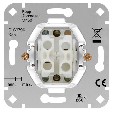 Kopp sokkel dubbele impulsschakelaar (2xNO) (503800002)