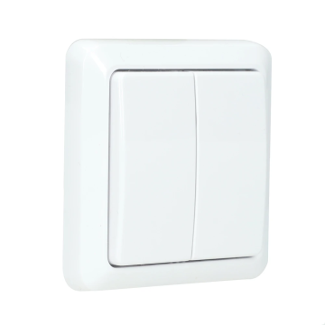 KLIKAANKLIKUIT draadloze dubbele wandschakelaar - AWST-8802 wit (70012)