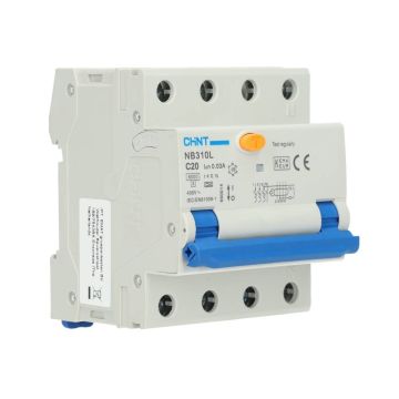 Chint differentieelautomaat 3-polig+nul 20A C-curve 30mA (2015C20)