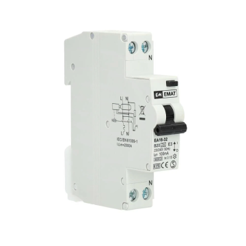 EMAT differentieelautomaat 1-polig+nul 20A B-curve 100mA (85006014)