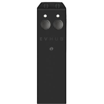 EVHUB dubbele laadzuil 11kW type 2 socket - zwart (EVHUB201802PAS)