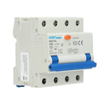 Chint differentieelautomaat 3-polig+nul 25A C-curve 300mA (2015C25300)